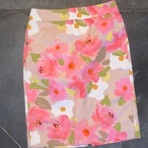 J. Crew Pink Floral Skirt